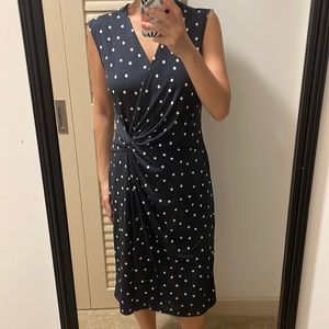 Banana Republic blue and white polka dot midi dress